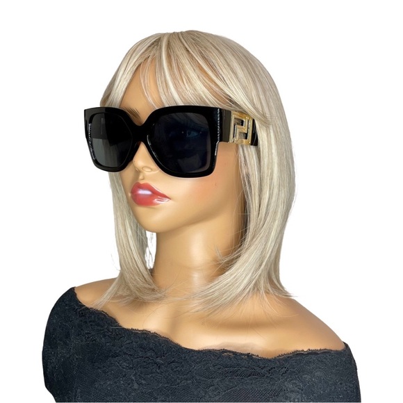 Oversized Square Frame Sunglasses with Gold Embellished Accents - Picture 2 of 5